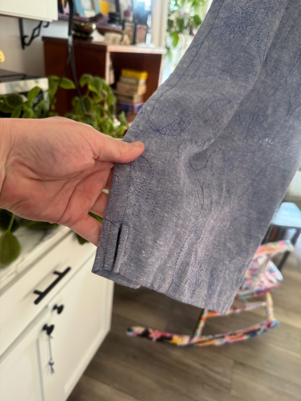 NWT Embroidered Linen Blend Pants XL 18 - Picture 6 of 8